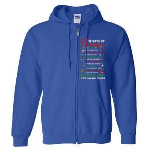 12 Days Of Pharmacy Funny Christmas Pharmacist Tech Xmas Gift Full Zip Hoodie