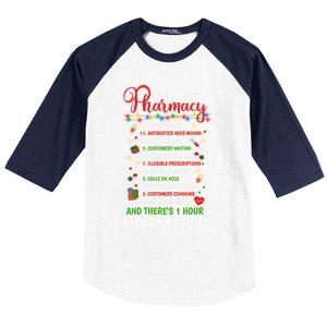 12 Days Of Pharmacy Funny Christmas Pharmacist Tech Xmas Gift Baseball Sleeve Shirt