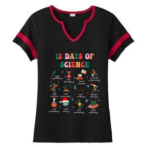 12 Days Of Science Scientist Teacher Christmas Science Xmas Ladies Halftime Notch Neck Tee