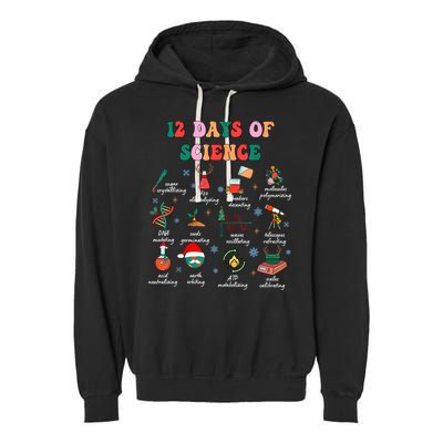 12 Days Of Science Scientist Teacher Christmas Science Xmas Garment-Dyed Fleece Hoodie