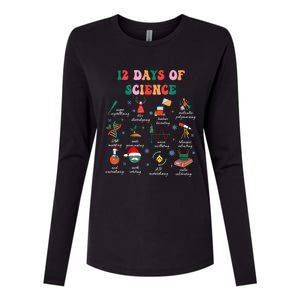 12 Days Of Science Scientist Teacher Christmas Science Xmas Womens Cotton Relaxed Long Sleeve T-Shirt