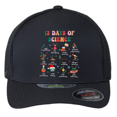 12 Days Of Science Scientist Teacher Christmas Science Xmas Flexfit Unipanel Trucker Cap