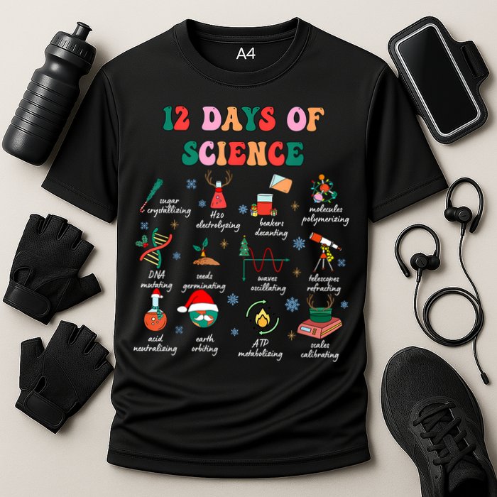 12 Days Of Science Scientist Teacher Christmas Science Xmas Performance Shirt