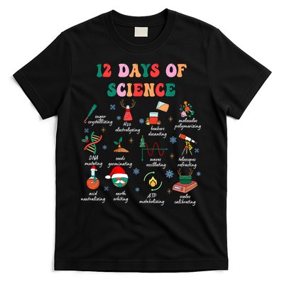 12 Days Of Science Scientist Teacher Christmas Science Xmas T-Shirt