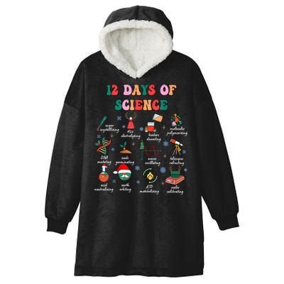 12 Days Of Science Scientist Teacher Christmas Science Xmas Hooded Wearable Blanket