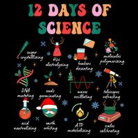 12 Days Of Science Scientist Teacher Christmas Science Xmas Button