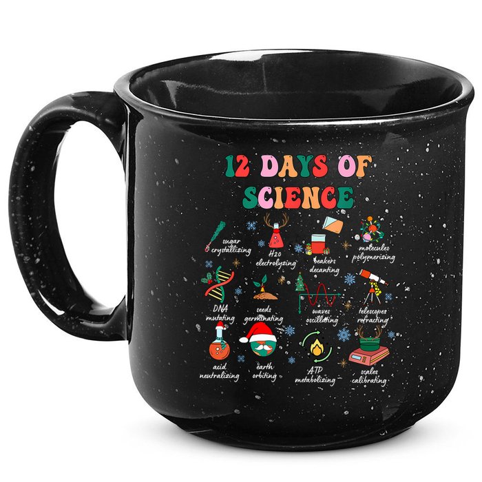 12 Days Of Science Scientist Teacher Christmas Science Xmas 15oz Campfire Ceramic Mug
