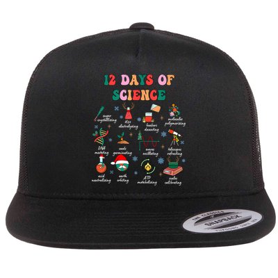 12 Days Of Science Scientist Teacher Christmas Science Xmas Flatbill Hat
