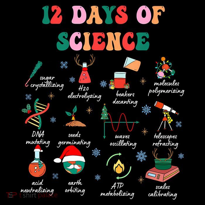 12 Days Of Science Scientist Teacher Christmas Science Xmas Flatbill Hat