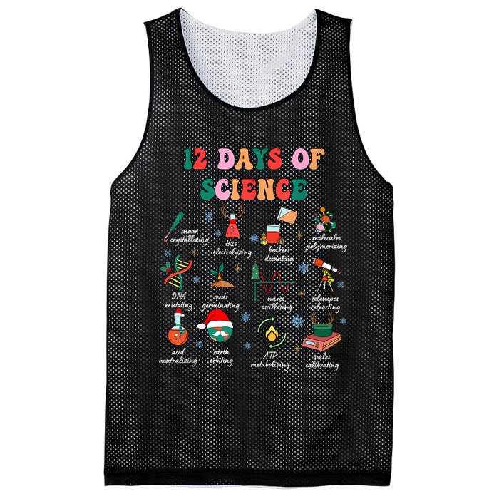 12 Days Of Science Scientist Teacher Christmas Science Xmas Mesh Reversible Basketball Jersey Tank