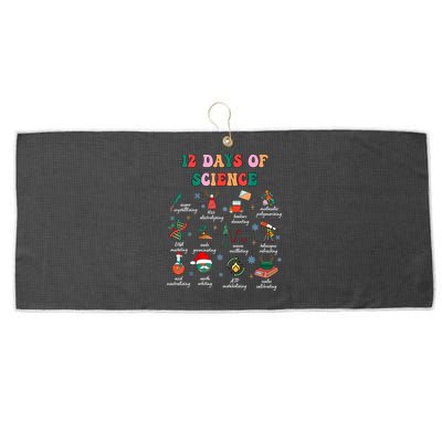 12 Days Of Science Scientist Teacher Christmas Science Xmas Large Microfiber Waffle Golf Towel