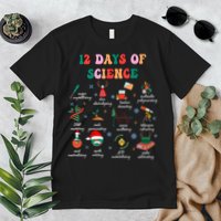 12 Days Of Science Scientist Teacher Christmas Science Xmas Premium T-Shirt