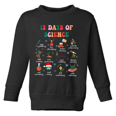 12 Days Of Science Scientist Teacher Christmas Science Xmas Toddler Sweatshirt