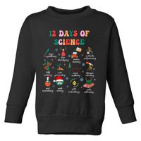 12 Days Of Science Scientist Teacher Christmas Science Xmas Toddler Sweatshirt