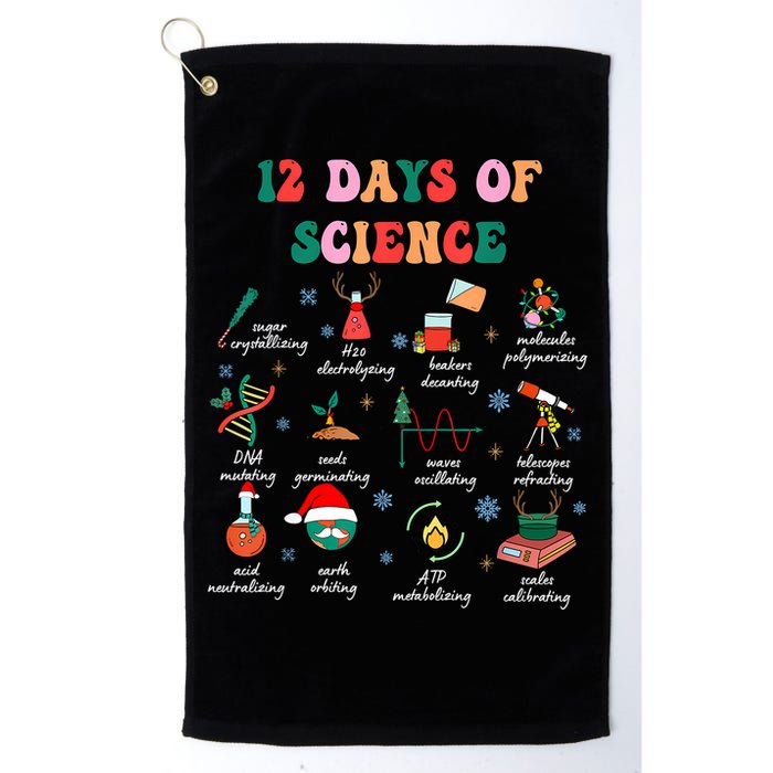 12 Days Of Science Scientist Teacher Christmas Science Xmas Golf Towel