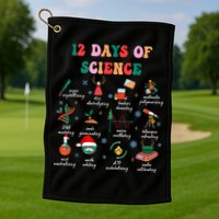 12 Days Of Science Scientist Teacher Christmas Science Xmas Golf Towel