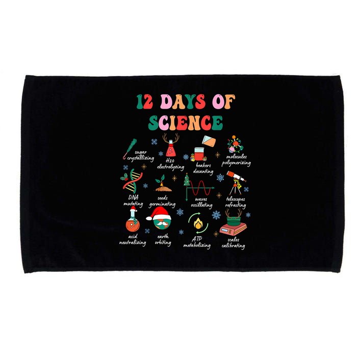 12 Days Of Science Scientist Teacher Christmas Science Xmas Microfiber Hand Towel
