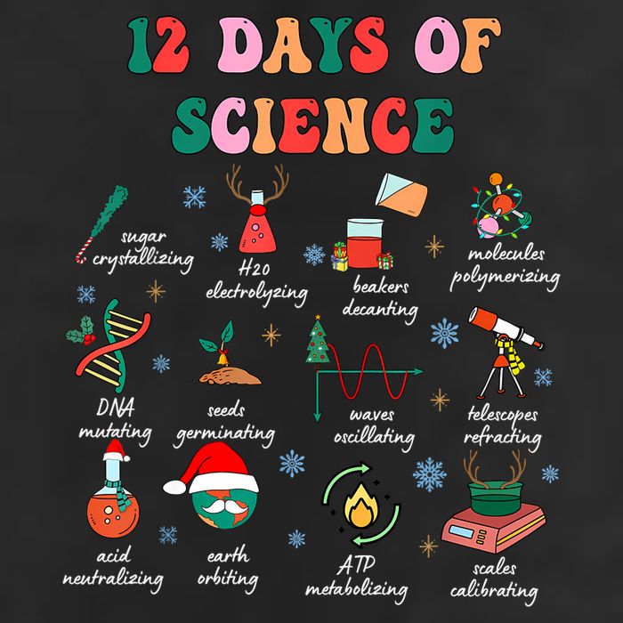 12 Days Of Science Scientist Teacher Christmas Science Xmas Microfiber Hand Towel