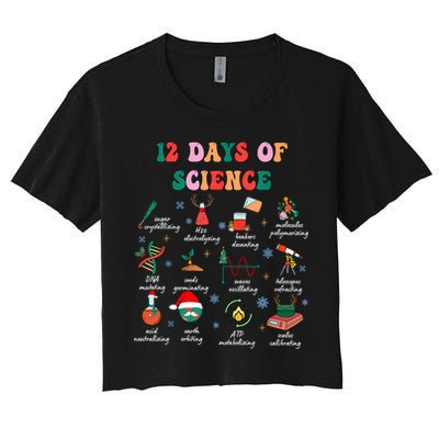 12 Days Of Science Scientist Teacher Christmas Science Xmas Crop Top