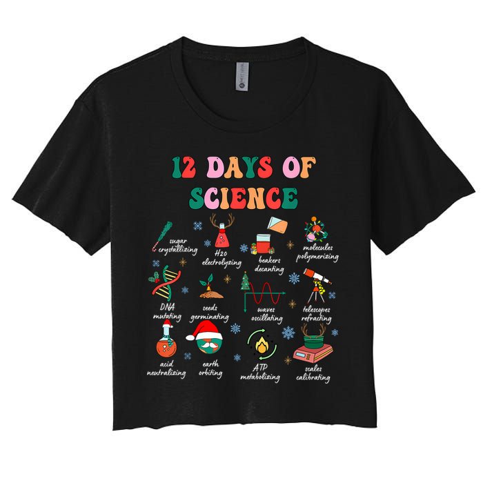 12 Days Of Science Scientist Teacher Christmas Science Xmas Crop Top