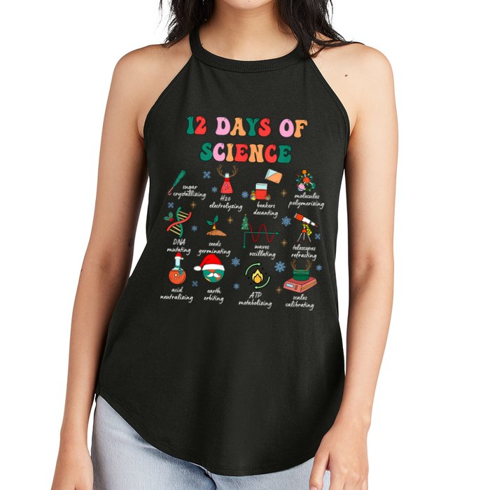 12 Days Of Science Scientist Teacher Christmas Science Xmas Women's Perfect Tri Rocker Tank