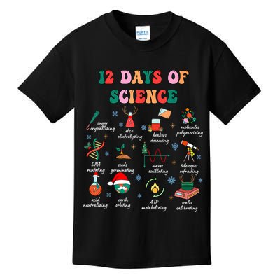 12 Days Of Science Scientist Teacher Christmas Science Xmas Kids T-Shirt