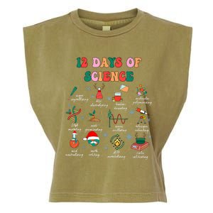 12 Days Of Science Scientist Teacher Christmas Science Xmas Garment-Dyed Women's Muscle Tee