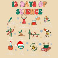 12 Days Of Science Scientist Teacher Christmas Science Xmas Drawstring Bag