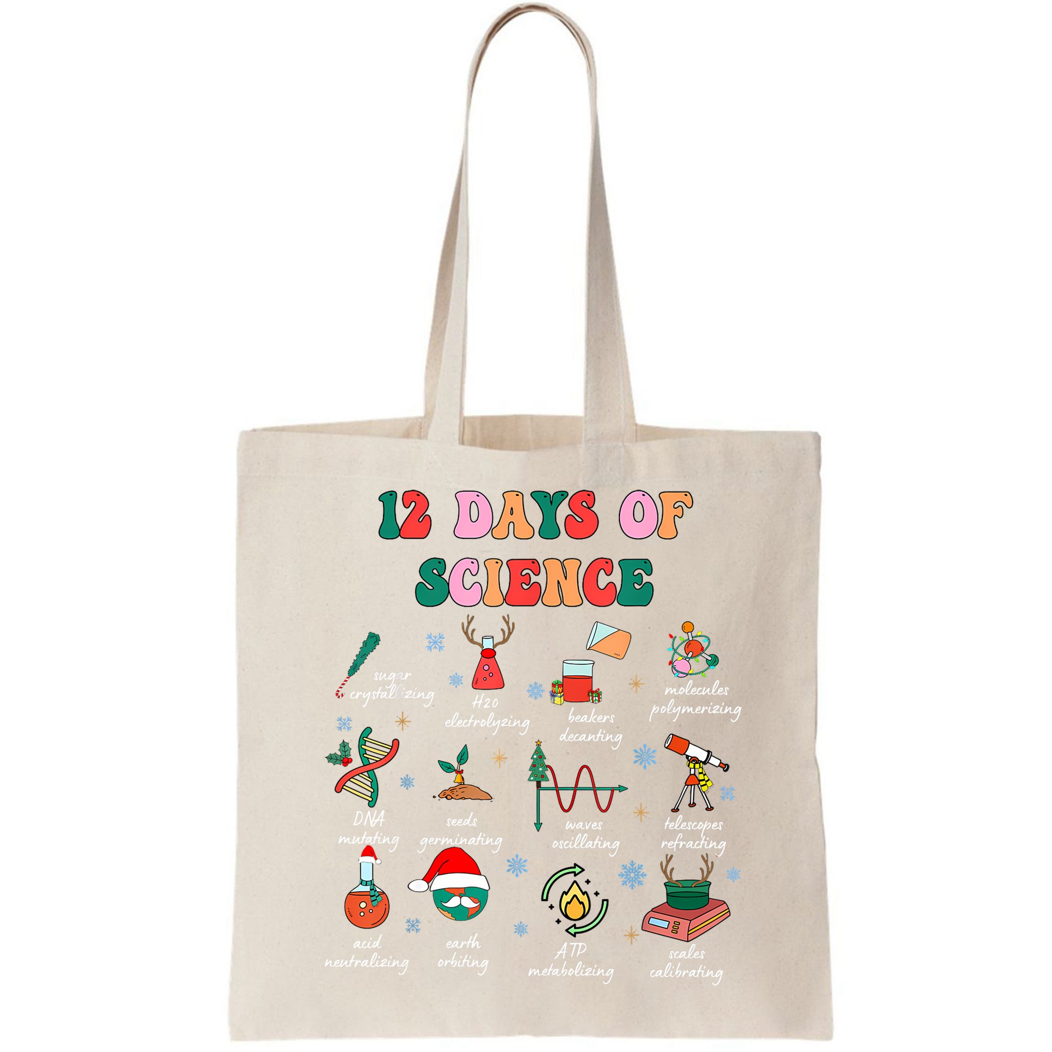 12 Days Of Science Scientist Teacher Christmas Science Xmas Bag