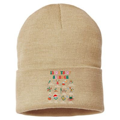 12 Days Of Science Scientist Teacher Christmas Science Xmas Sustainable Knit Beanie