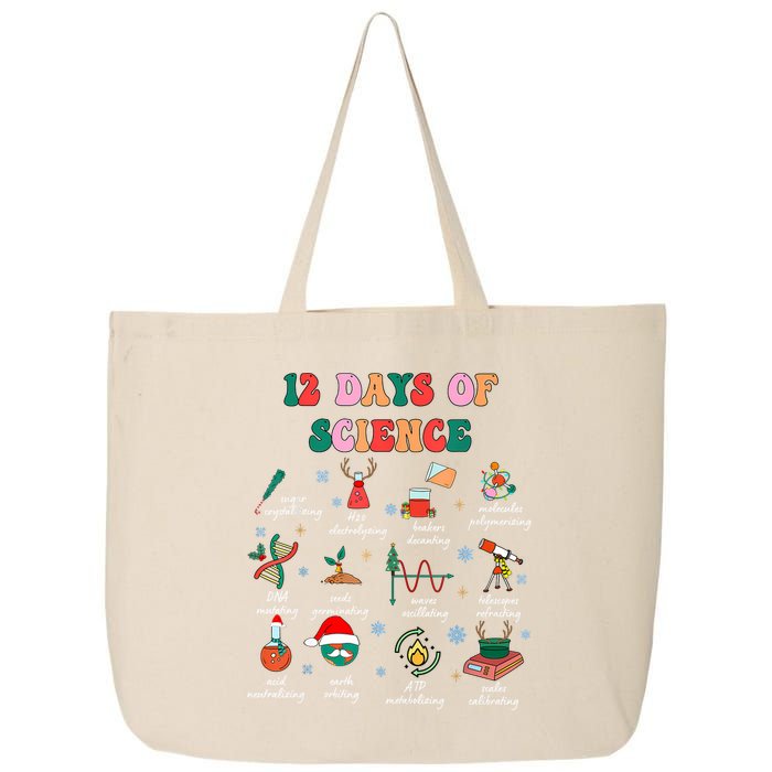 12 Days Of Science Scientist Teacher Christmas Science Xmas 25L Jumbo Tote