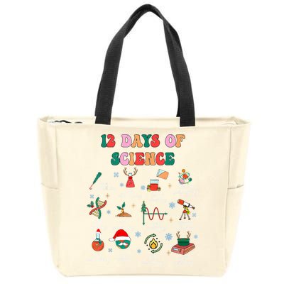 12 Days Of Science Scientist Teacher Christmas Science Xmas Zip Tote Bag