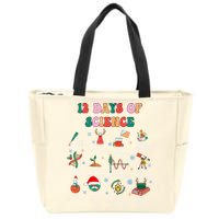 12 Days Of Science Scientist Teacher Christmas Science Xmas Zip Tote Bag