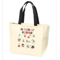 12 Days Of Science Scientist Teacher Christmas Science Xmas Zip Tote Bag