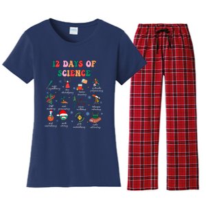 12 Days Of Science Scientist Teacher Christmas Science Xmas Women's Flannel Pajama Set