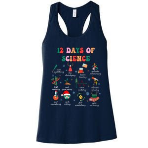 12 Days Of Science Scientist Teacher Christmas Science Xmas Women's Racerback Tank