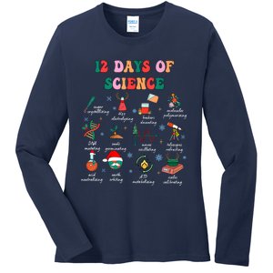 12 Days Of Science Scientist Teacher Christmas Science Xmas Ladies Long Sleeve Shirt