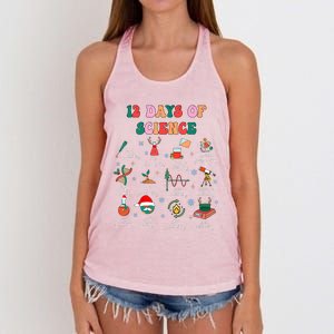 12 Days Of Science Scientist Teacher Christmas Science Xmas Women's Knotted Racerback Tank