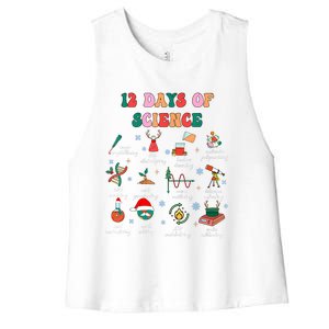 12 Days Of Science Scientist Teacher Christmas Science Xmas Women's Racerback Cropped Tank