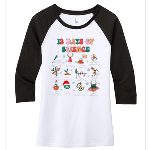 12 Days Of Science Scientist Teacher Christmas Science Xmas Women's Tri-Blend 3/4-Sleeve Raglan Shirt