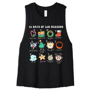 12 Days Of L&D Unit Nursing Labor & Delivery Nurse Christmas Women's Racerback Cropped Tank