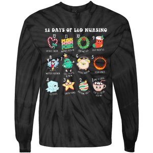 12 Days Of L&D Unit Nursing Labor & Delivery Nurse Christmas Tie-Dye Long Sleeve Shirt