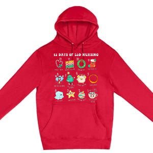 12 Days Of L&D Unit Nursing Labor & Delivery Nurse Christmas Premium Pullover Hoodie