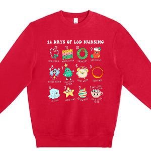 12 Days Of L&D Unit Nursing Labor & Delivery Nurse Christmas Premium Crewneck Sweatshirt