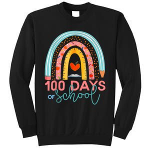 100th Day Of School Teacher 100 Days Smarter Boho Rainbow Sweatshirt