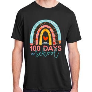 100th Day Of School Teacher 100 Days Smarter Boho Rainbow Adult ChromaSoft Performance T-Shirt