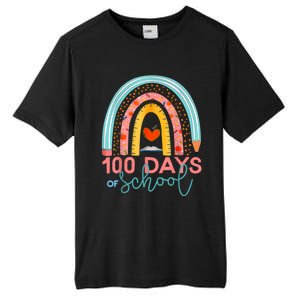 100th Day Of School Teacher 100 Days Smarter Boho Rainbow Tall Fusion ChromaSoft Performance T-Shirt