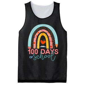 100th Day Of School Teacher 100 Days Smarter Boho Rainbow Mesh Reversible Basketball Jersey Tank