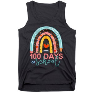 100th Day Of School Teacher 100 Days Smarter Boho Rainbow Tank Top