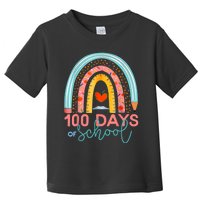 100th Day Of School Teacher 100 Days Smarter Boho Rainbow Toddler T-Shirt